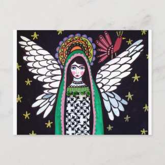 Cartão Postal Angel Virgin de Guadalupe Art por Heather Galler