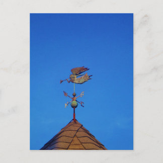 Cartão Postal Angel Weather Vane Bright Blue Sky