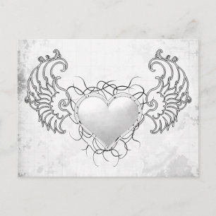 Cartão Postal Angelic Crystal White Hearic
