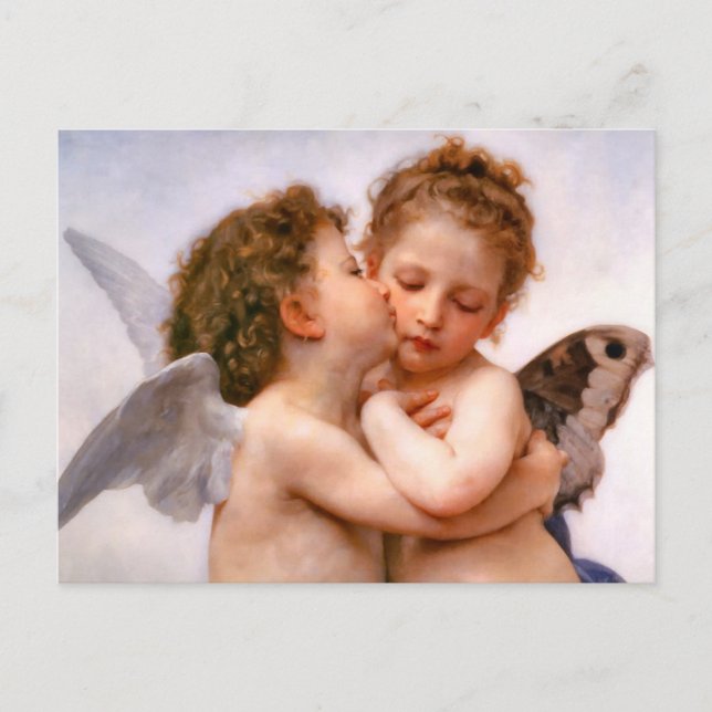 Cartão Postal Angels First Kiss, Bouguereau (Frente)