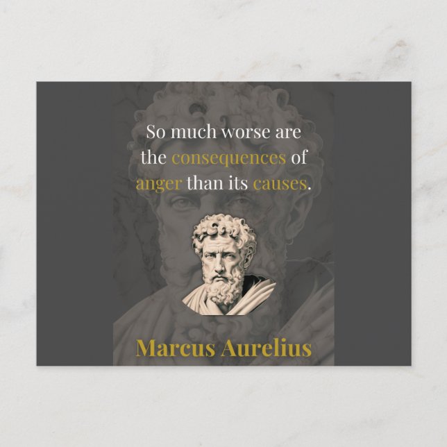 Cartão Postal Anger Hurts You Most: Marcus Aurelius on Restraint (Frente)