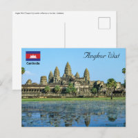 Angkor Wat e reflexo no lago - Camboja