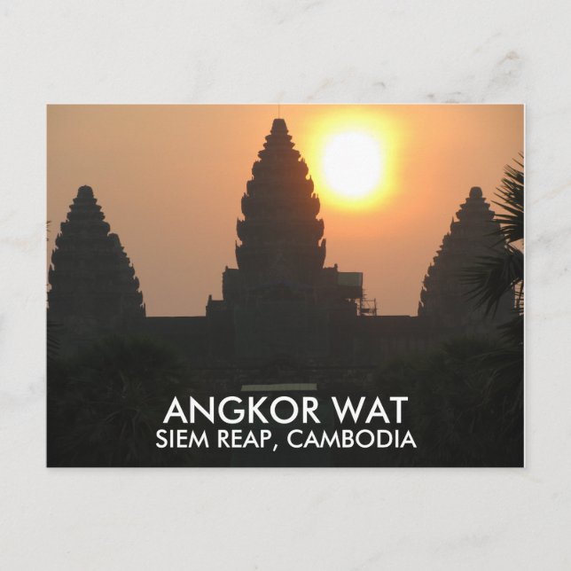 Cartão Postal Angkor Wat Temple Sunrise Siem Reap Camboja Ásia (Frente)