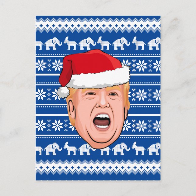 Cartão Postal Angry Donald Trump Christmas (Frente)