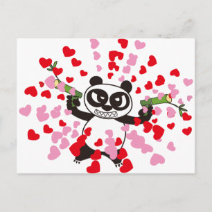 Cartão Postal Angry Face Panda Loves
