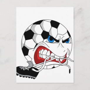 Cartão Postal Angry Soccer Ball