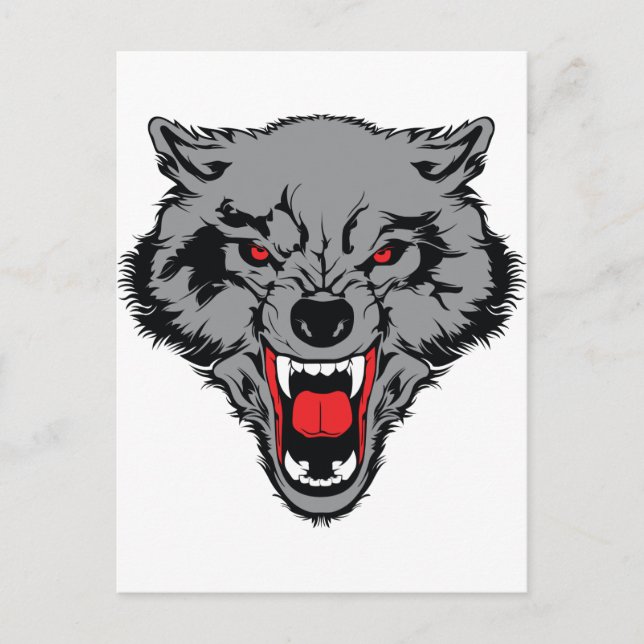 Cartão Postal Angry Wolf (Frente)