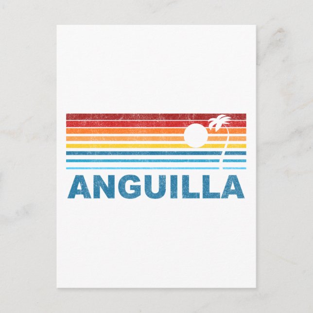 Cartão Postal Anguila da Árvore de Palma Retroativa (Frente)