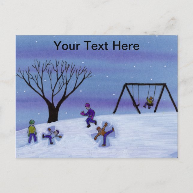 Cartão Postal Ângulos de neve (Frente)