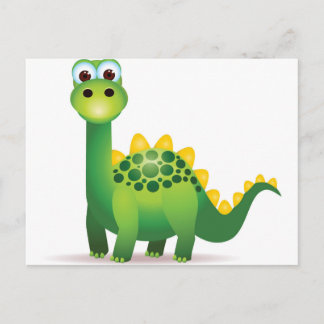 Cartão Postal Animação verde de dinossauros