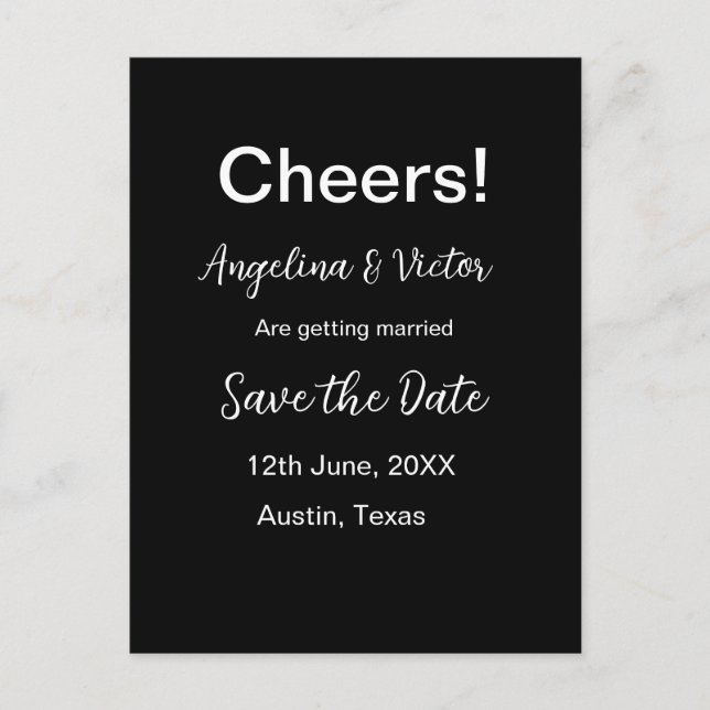 Cartão Postal Animações salvam a data simples e moderna elegante (Frente)