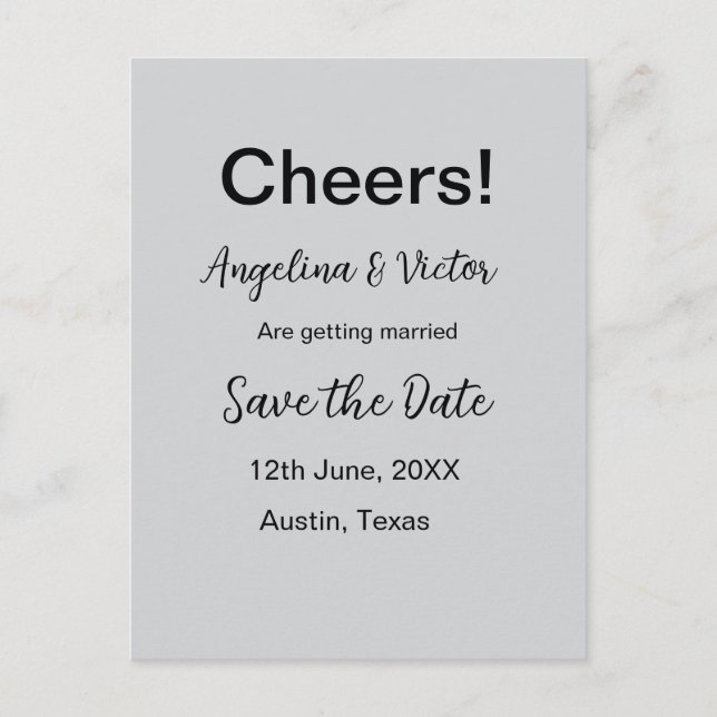 Cartão Postal Animações salvam a data simples e moderna elegante (Frente)