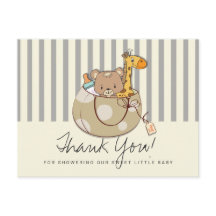 Animais Bebês Cinza Suave Obrigado Churrasco de Be