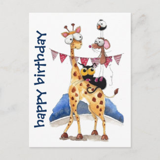 Cartão postal - Animais Caprichosos Feliz Aniversá