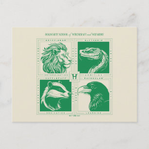Cartão Postal Animais da Casa HOGWARTS™ Grid