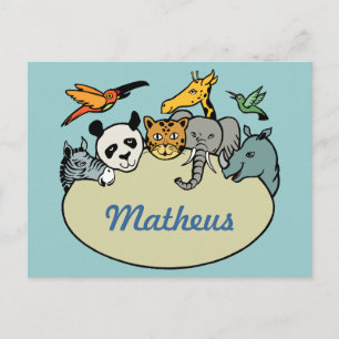 Cartão Postal animais da família de zoológicos personalizados