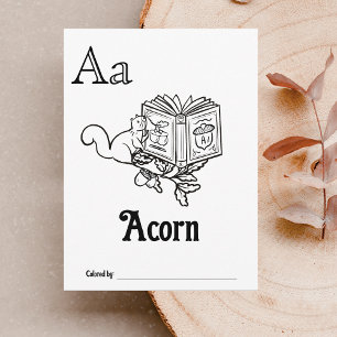 Cartão Postal Animais da Floresta ABC Atividade de Colorir para
