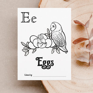 Cartão Postal Animais da Floresta Atividade de Colorir ABC Chá d