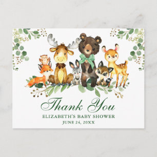 Cartão Postal Animais da Floresta em Aquarela Arco de Gratidão C