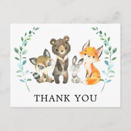Cartão Postal Animais Da Floresta Florestal Obrigado