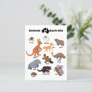 Cartão Postal Animais da Vida Selvagem Aussie da Austrália