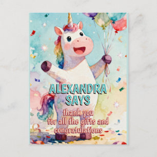 Cartão Postal Animais de Aniversário Infantil - Lindos Unicórnio