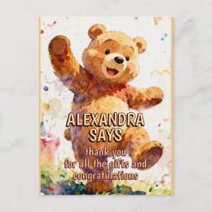 Cartão Postal Animais de Aniversário Infantil - Ursinho Teddy Fo
