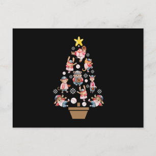 Cartão Postal Animais de Beisebol Árvore de Natal