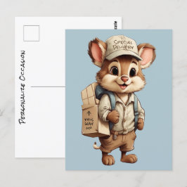 Cartão Postal Animais de Cartoon Cute Entrega Especial Em Qualqu