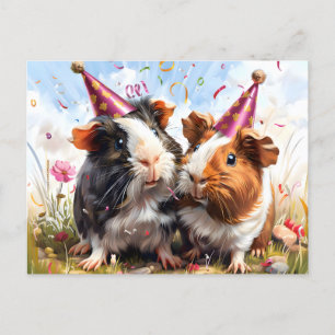 Cartão Postal Animais de festa - 2 suínos de Guiné