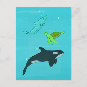 Cartão Postal Animais do mar
