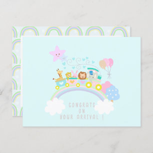 Cartão Postal Animais do trem azul