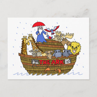 Cartão Postal Animais Dois por Dois na Arca de Noah