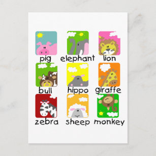 Cartão Postal Animais em Camisetas e presentes