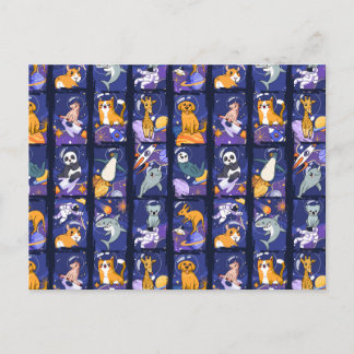 Cartão Postal Animais espaciais, animais no espaço, animais astr