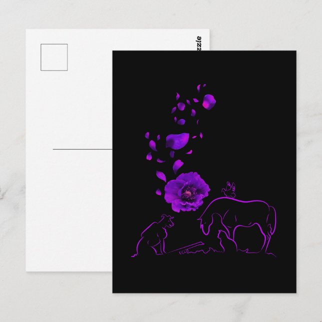 Cartão Postal Animais que também serviram Memória do Papoula Rox (Frente/Verso)