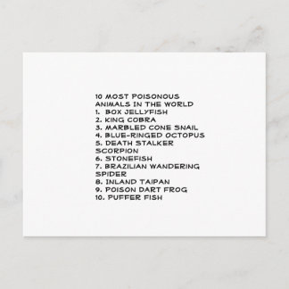 Cartão Postal Animais venenosos