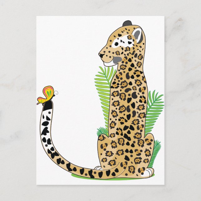 Cartão Postal Animal Alphabet Jaguar (Frente)
