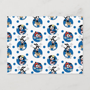 Cartão Postal Animaniacs Padrão de círculo Yakko, Wakko e Dot
