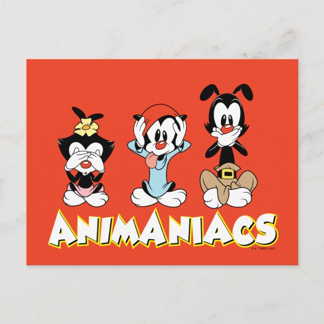 Cartão Postal Animaniacs | Warner Siblings "No Evil" Graphic (Frente)