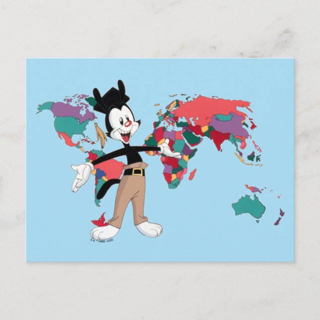 Cartão Postal Animaniacs | Yakko's World Map Graphic (Frente)
