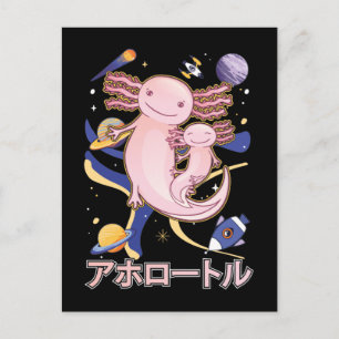 Cartão Postal Anime da Galáxia da Família Axolotl Cute Japonê
