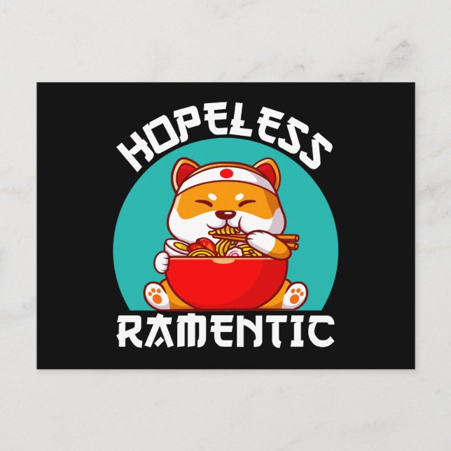 Cartão Postal Anime de Cachorro Corgi Sem Esperança (Frente)