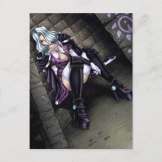 Cartão Postal Anime Warrior Girl