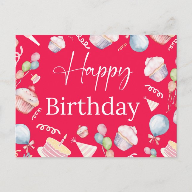 Cartão Postal Aniversário  (Frente)