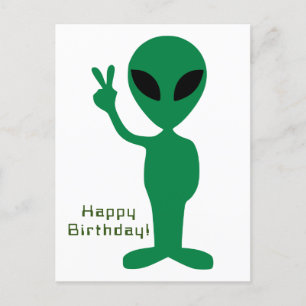 Cartão Postal Aniversário Alienígena Pacífico