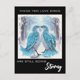 Cartão Postal *~* Aniversário Artes Amor Pássaros Inverno AP54