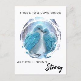 Cartão Postal *~* Aniversário Artístico Pássaros do Amor Inverno