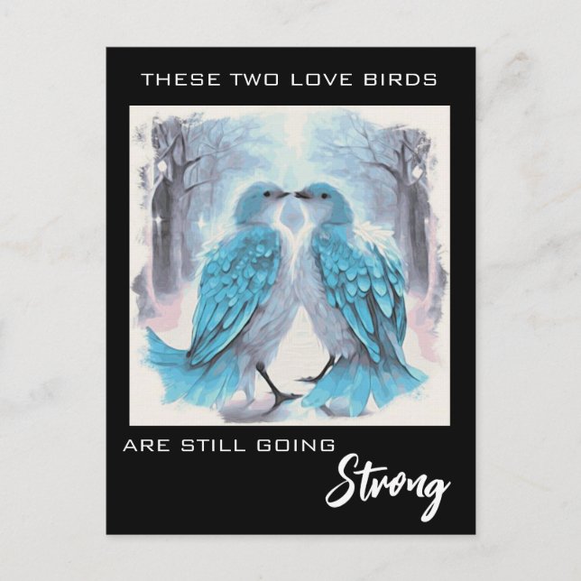 Cartão Postal *~* Aniversário Artsy Love Birds Winter AP54 (Frente)