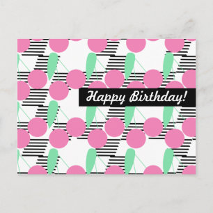 Cartão Postal Aniversário Cereja Qualquer Ocasião Personalizado
